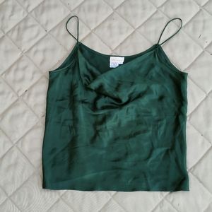betty hanson green silk tank top size 10